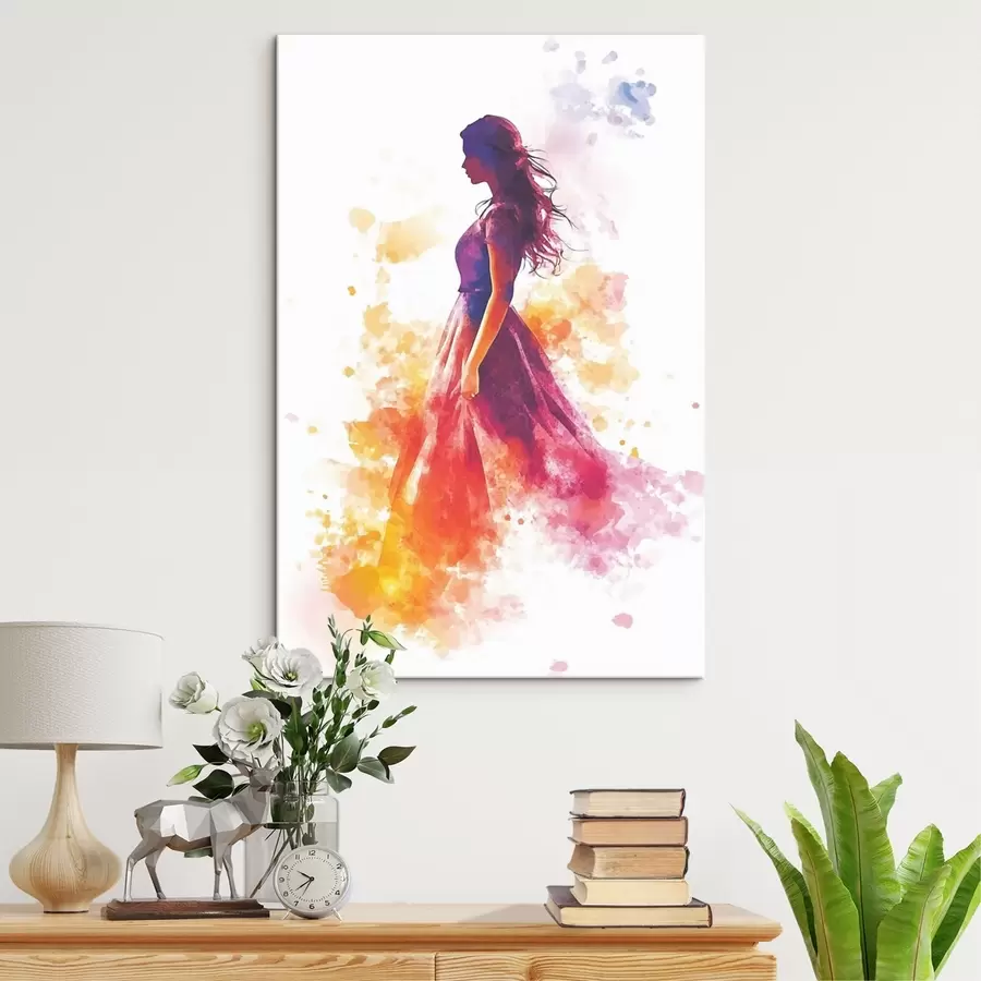 murales de pared Retrato de una niña en estilo acuarela s42080