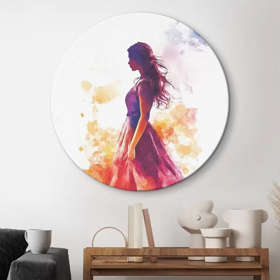 murales de pared Retrato de una niña en estilo acuarela r42080