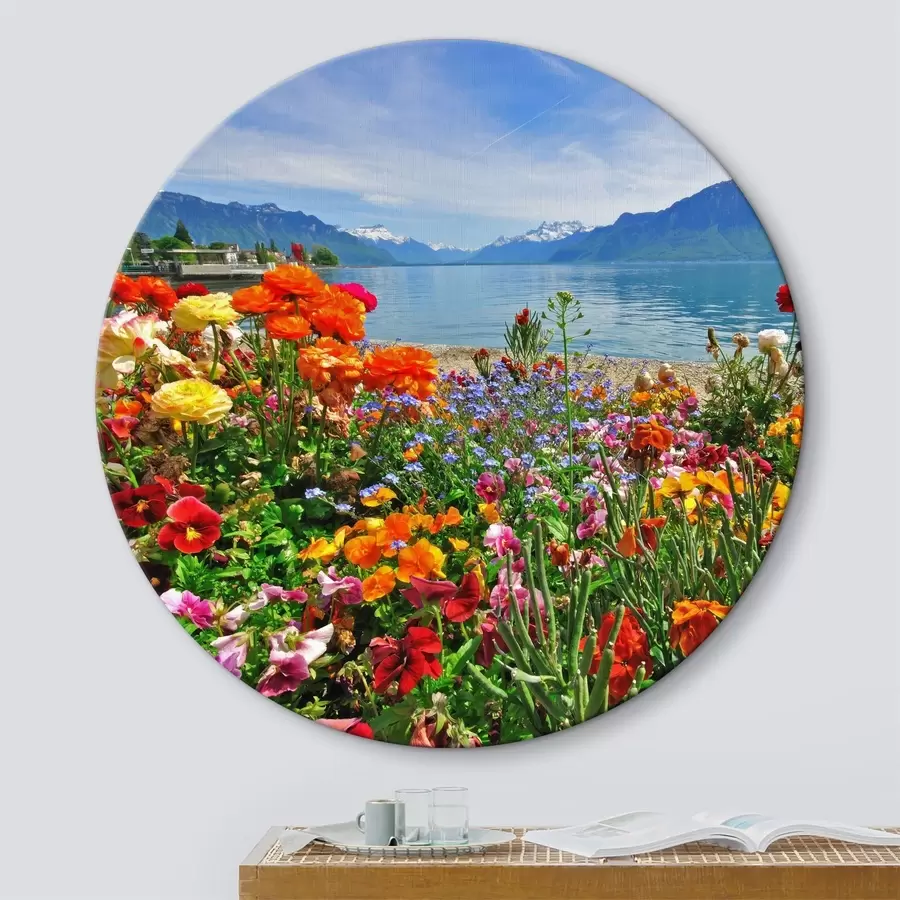 murales de pared Agua, cielo y flores r00006