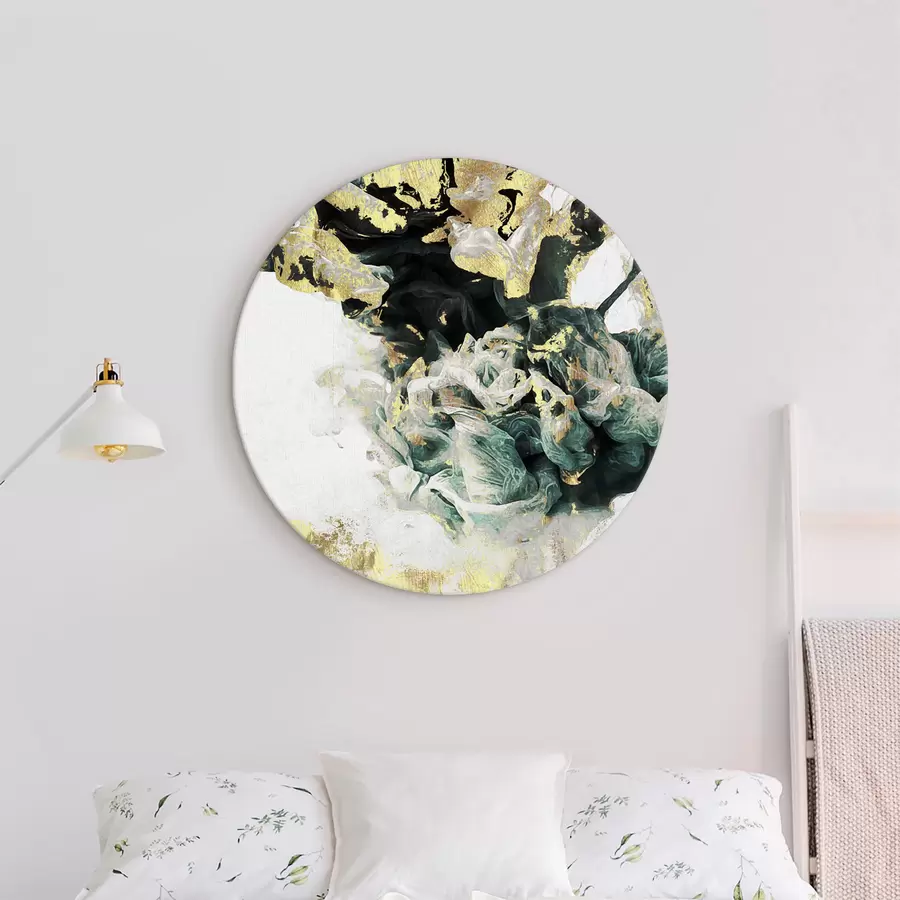 murales de pared Humo verde en una pared grunge r02713