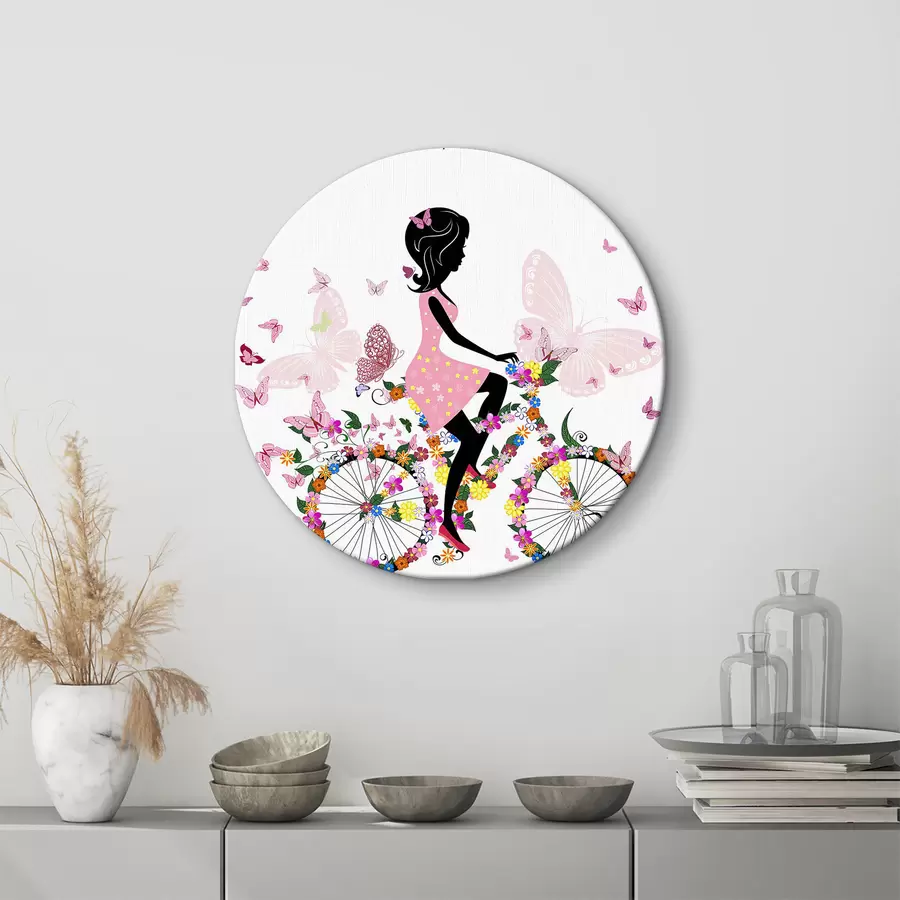 murales de pared Bicicleta, personas en la naturaleza y flor r08603