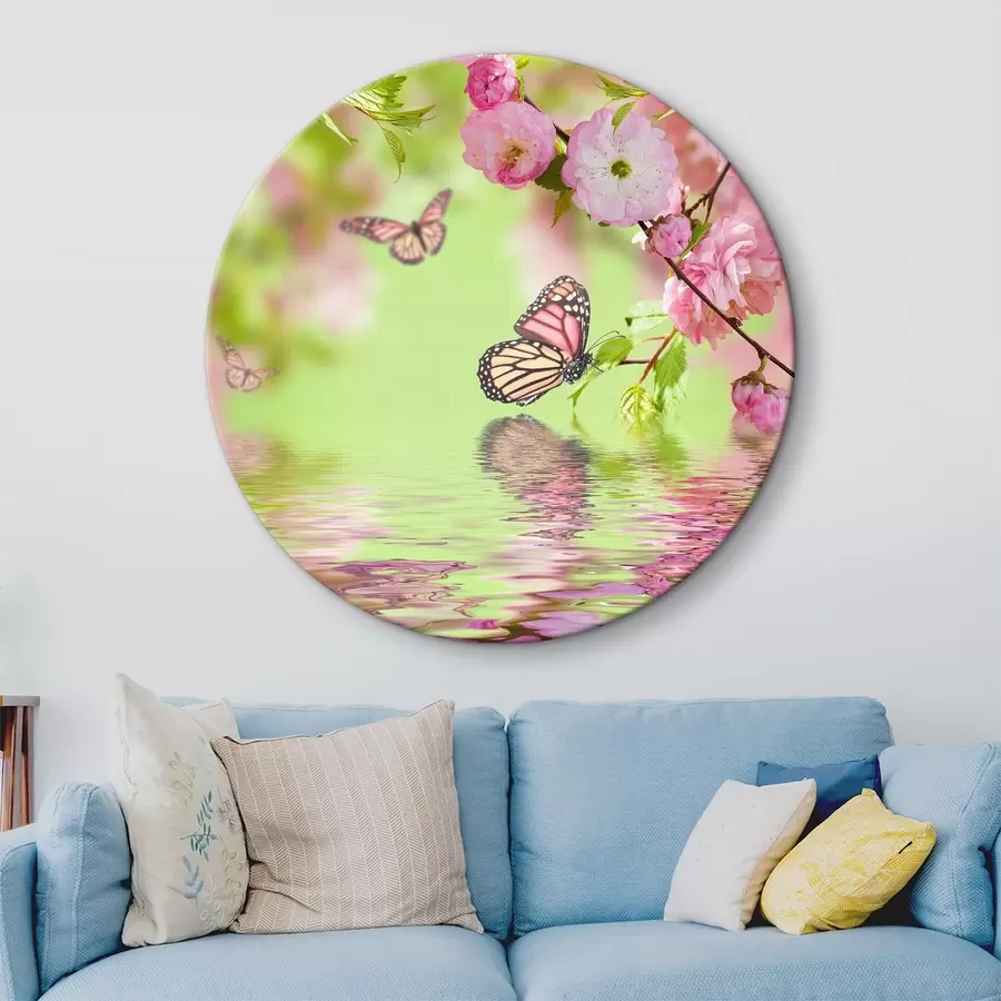 murales de pared Polinizadores, flores y mariposas r27029