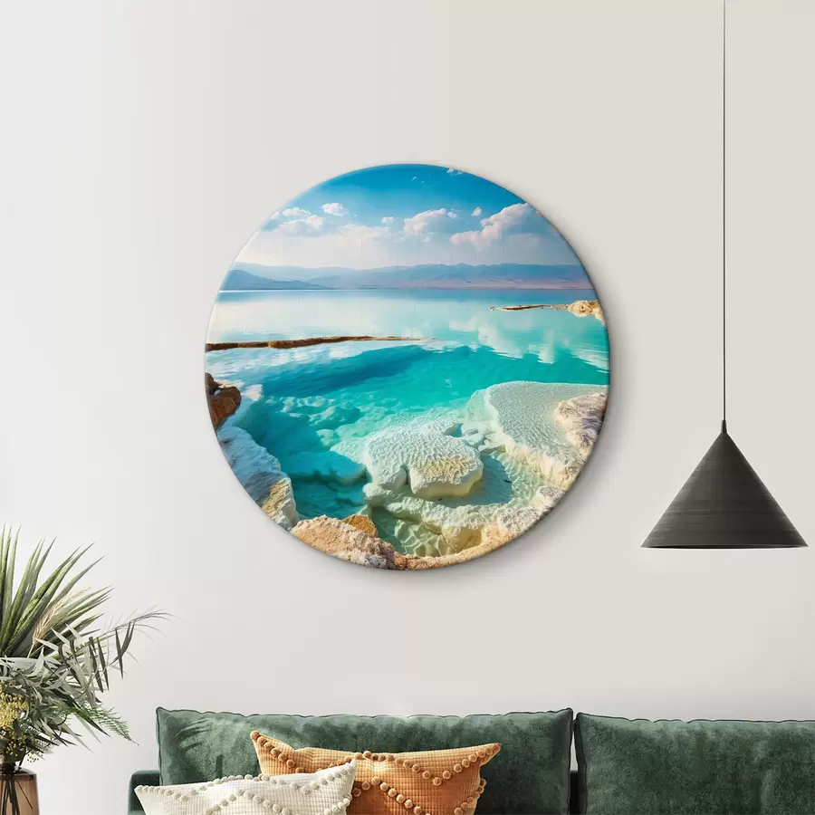 murales de pared El Mar Muerto con montañas al fondo r31109