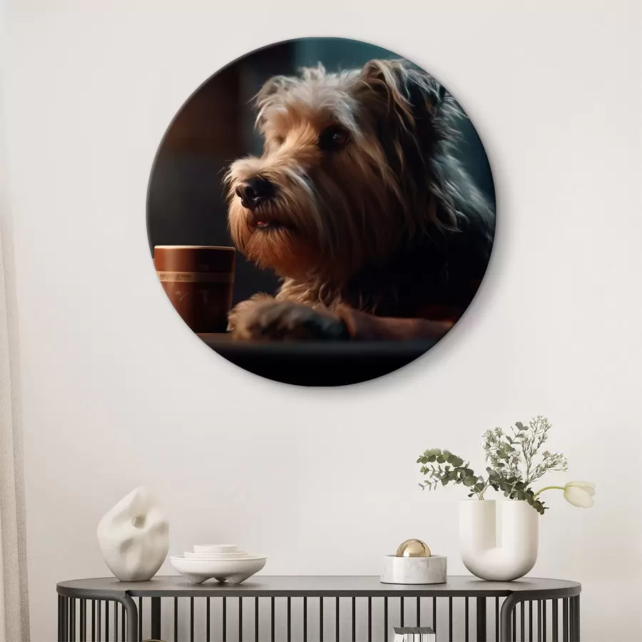 murales de pared Una taza de té y un perro r32153