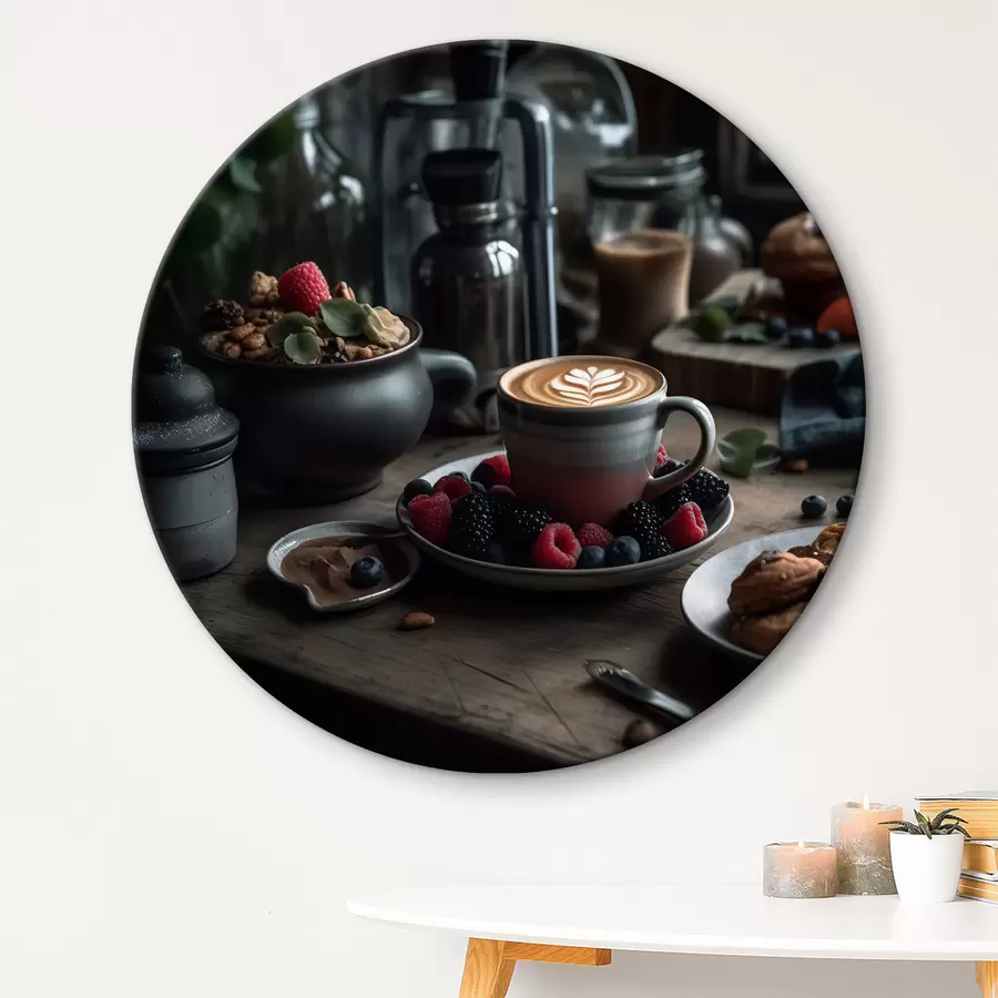 murales de pared Desayuno saludable con capuchino r32154