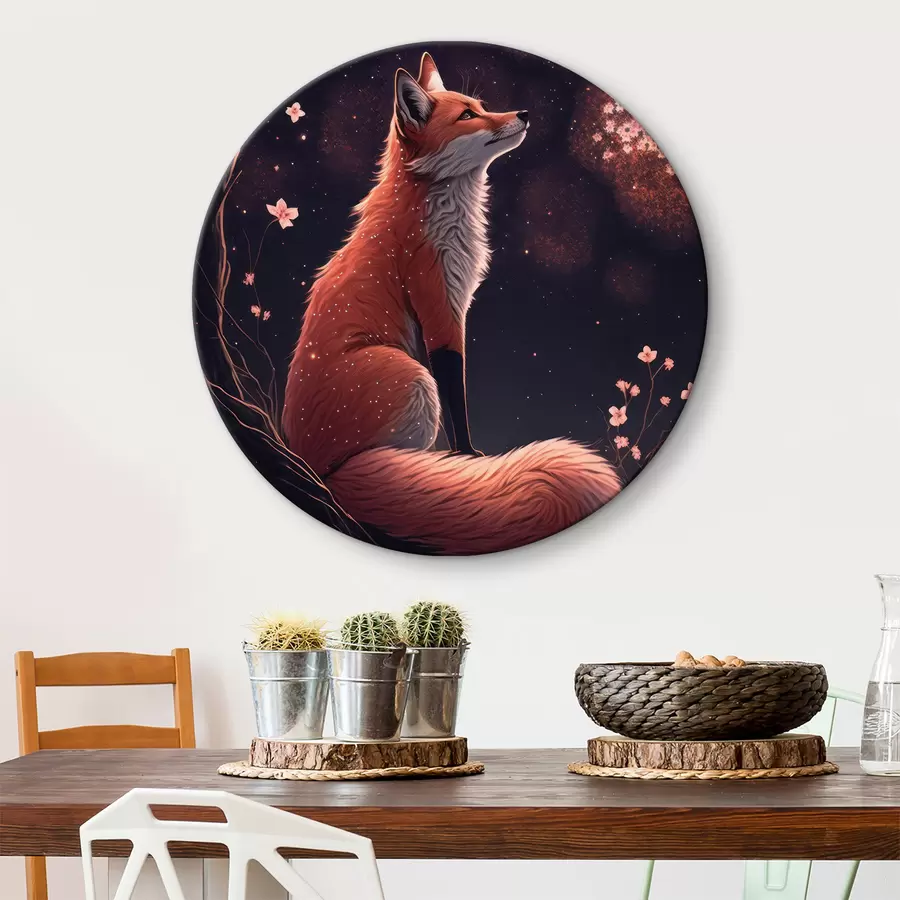 murales de pared Zorro con sakura r32547