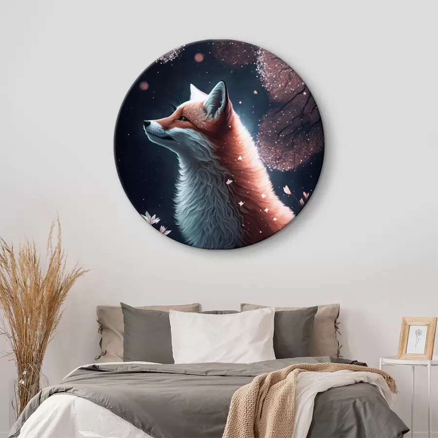 murales de pared Zorro con sakura r32548