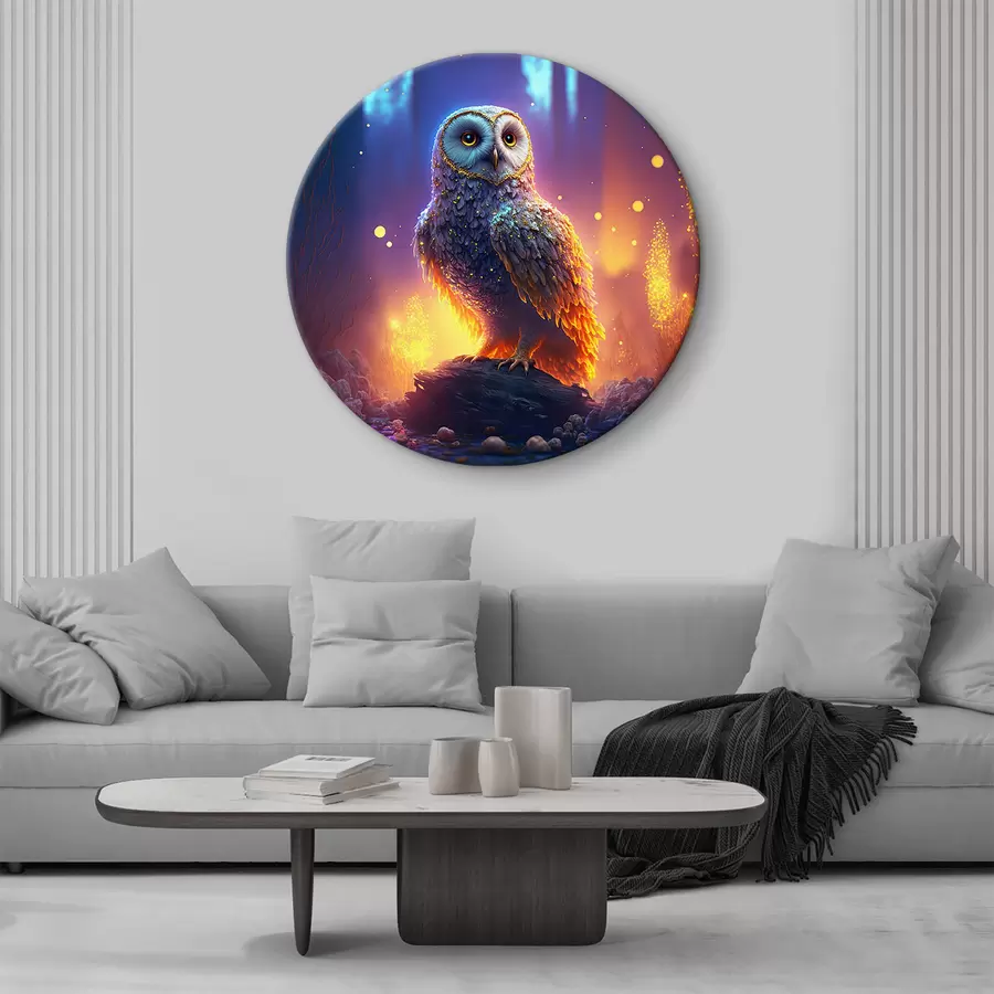 murales de pared Un maravilloso búho sobre un fondo claro r33527