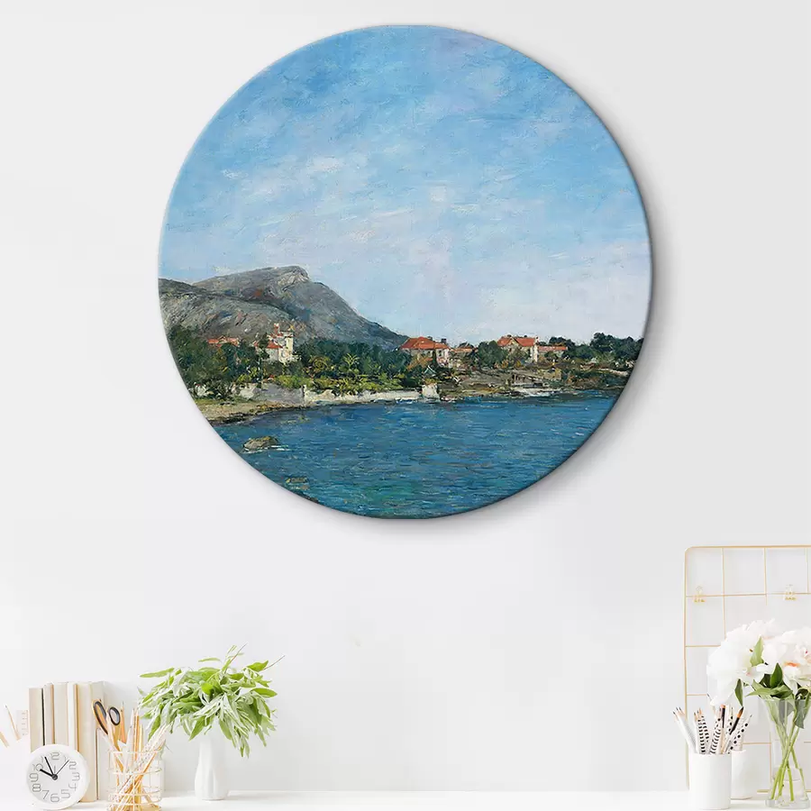 murales de pared Pintura del impresionista francés Eugène Boudin, Beaulieu: Bahía de Fourmy, 1892 r33707