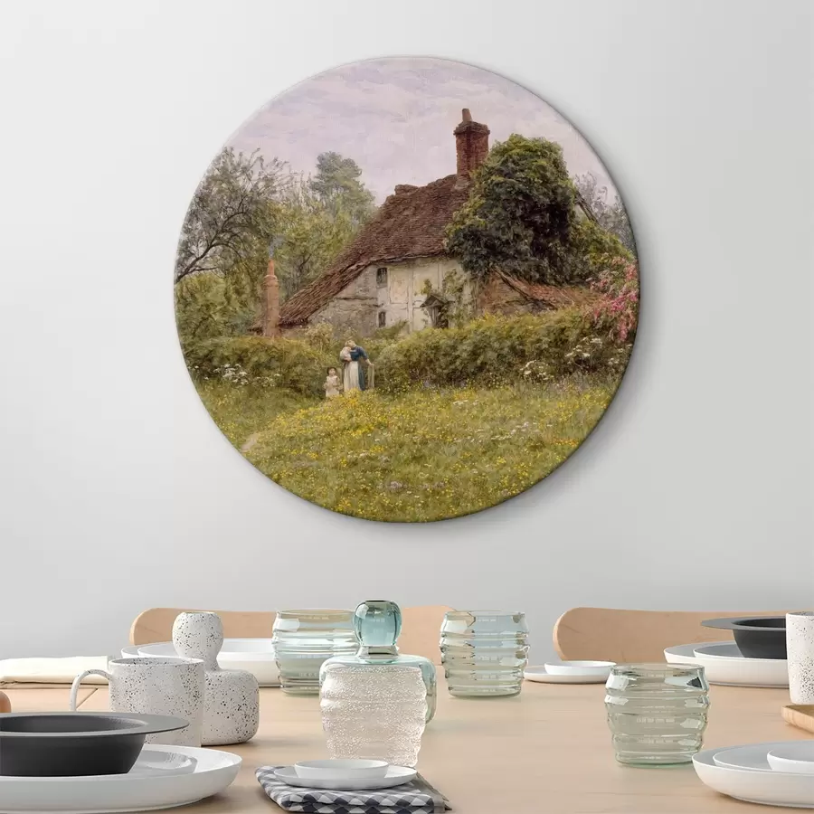 murales de pared Old Cottages en Pinner por la artista Helen Allingham r33775