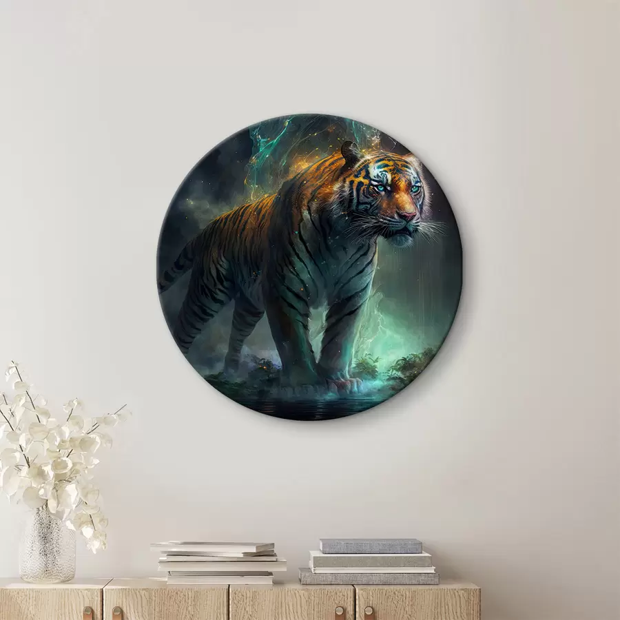 murales de pared Tigre de neón dibujado a mano r33919