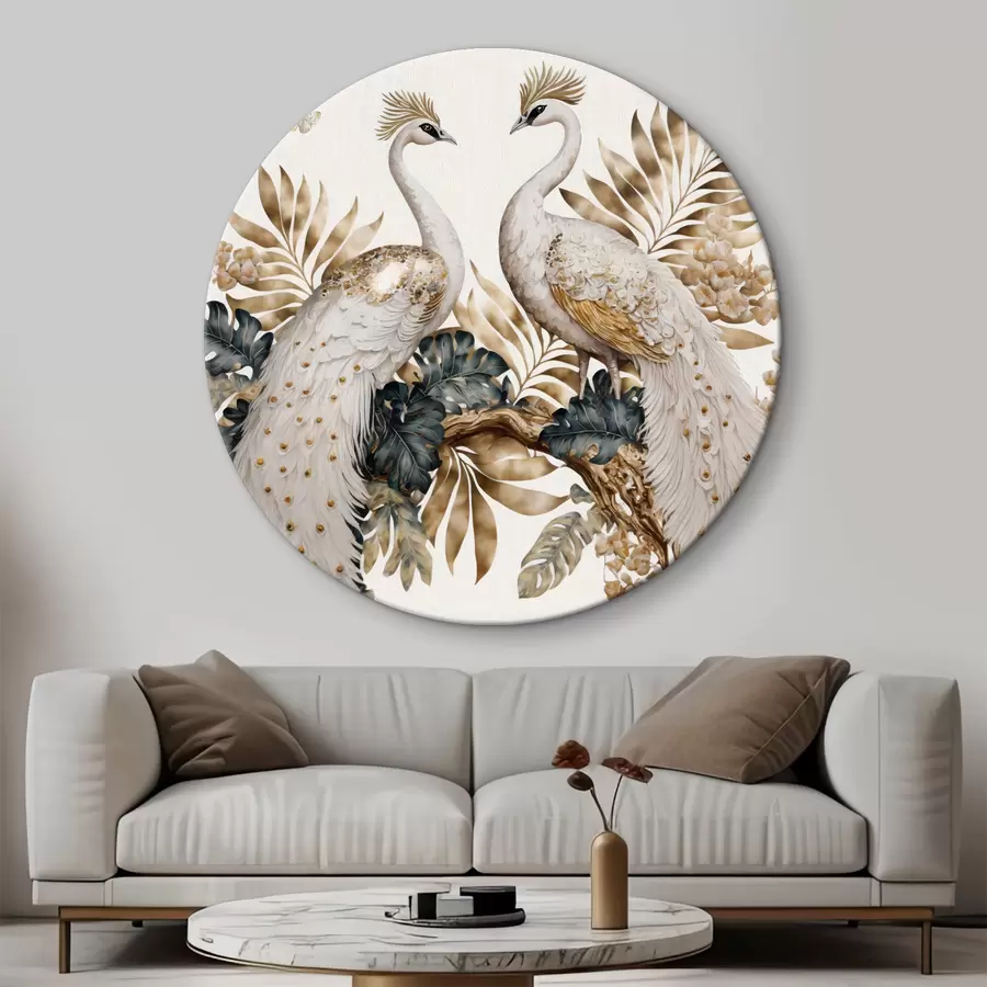 murales de pared dos pavos reales blancos r33942