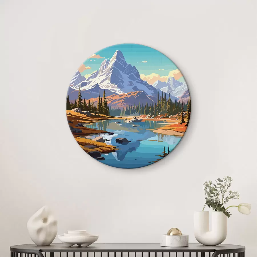 murales de pared lago en las montañas r33951