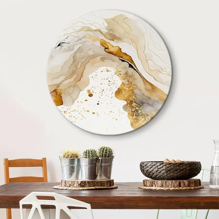 murales de pared acuarela dorada sobre fondo blanco r34130