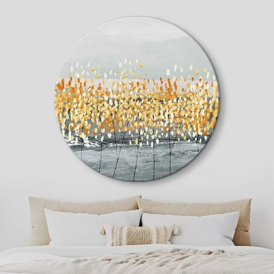 murales de pared ramitas doradas sobre gris r34141