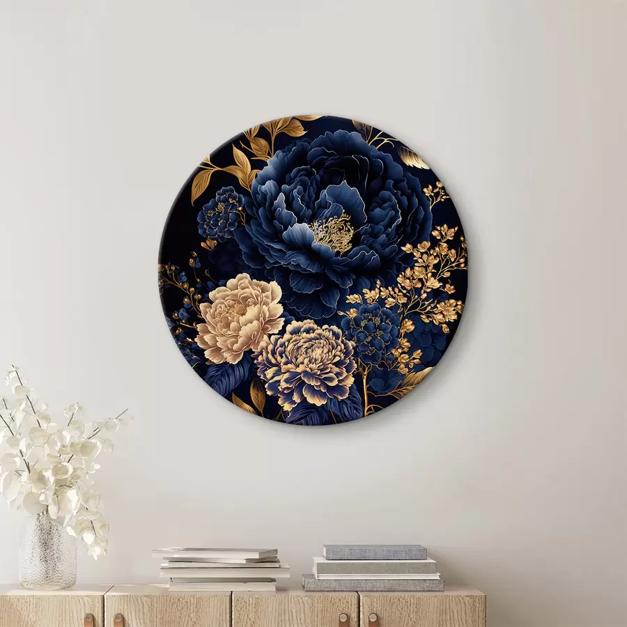 murales de pared fondo floral dorado r34448