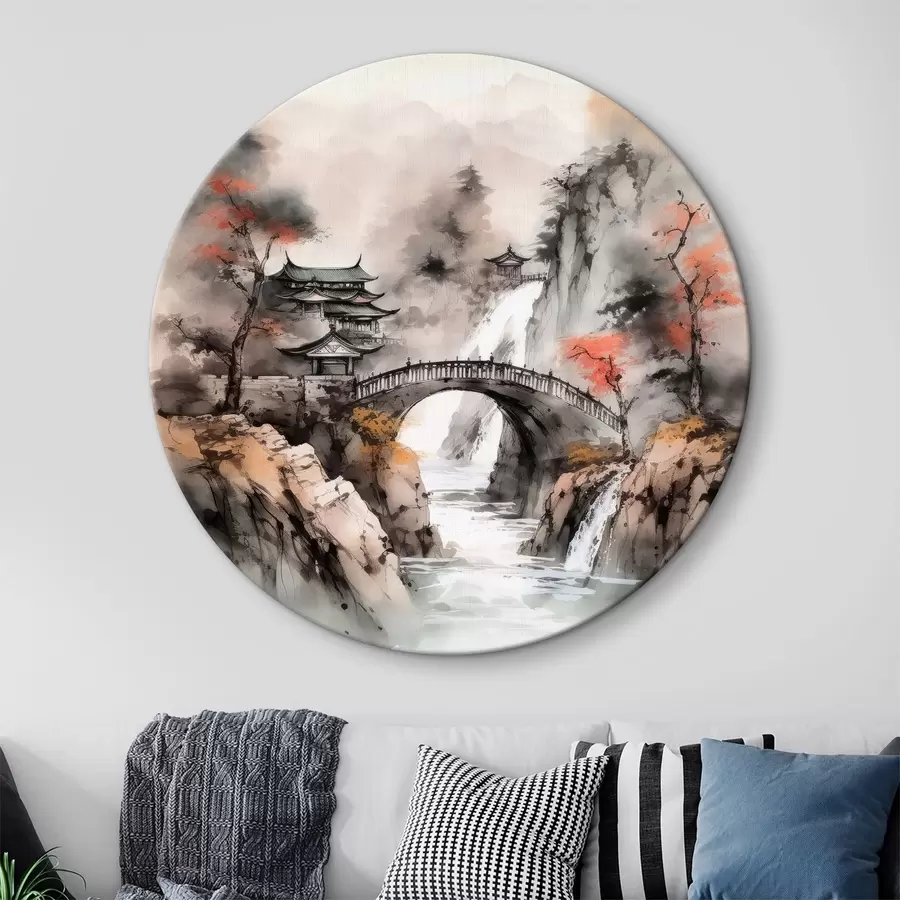 murales de pared Paisaje chino con un puente r34627