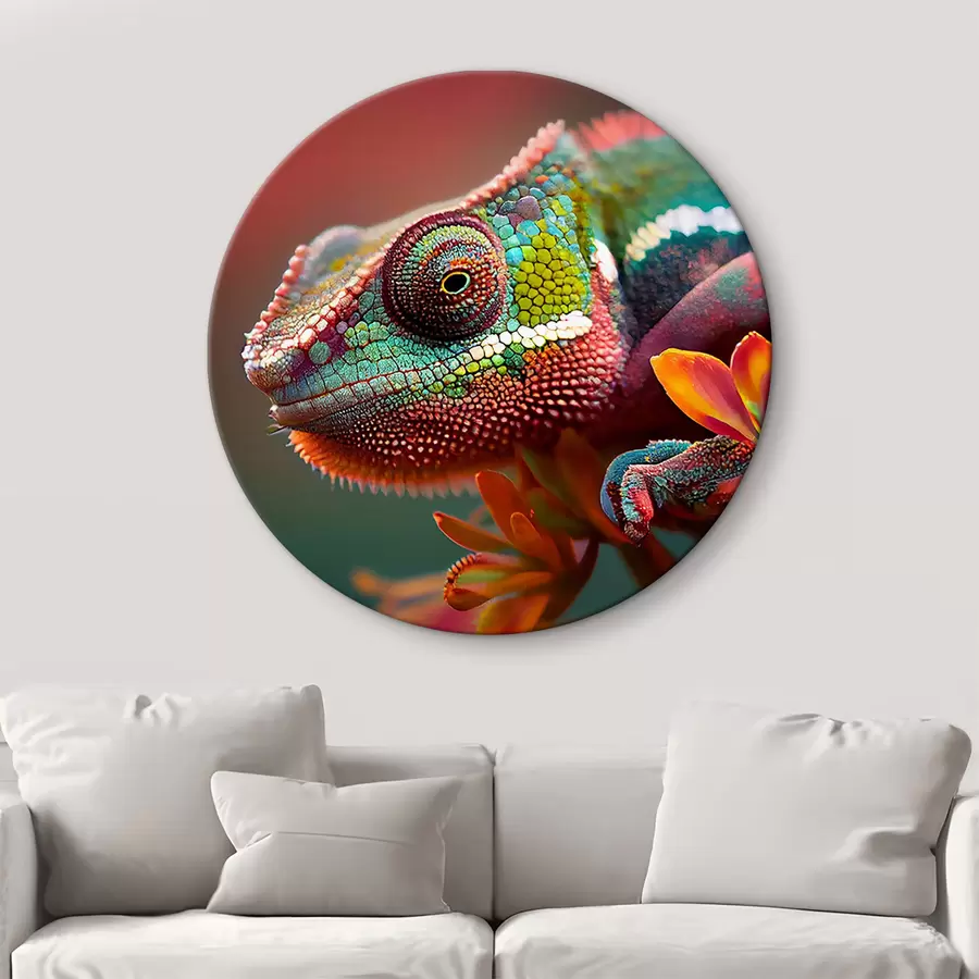 murales de pared Camaleón sobre una flor r34927