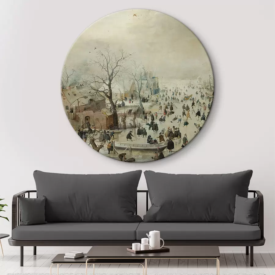 murales de pared Paisaje invernal con patinadores, Hendrik Averkamp, 1608 r35171
