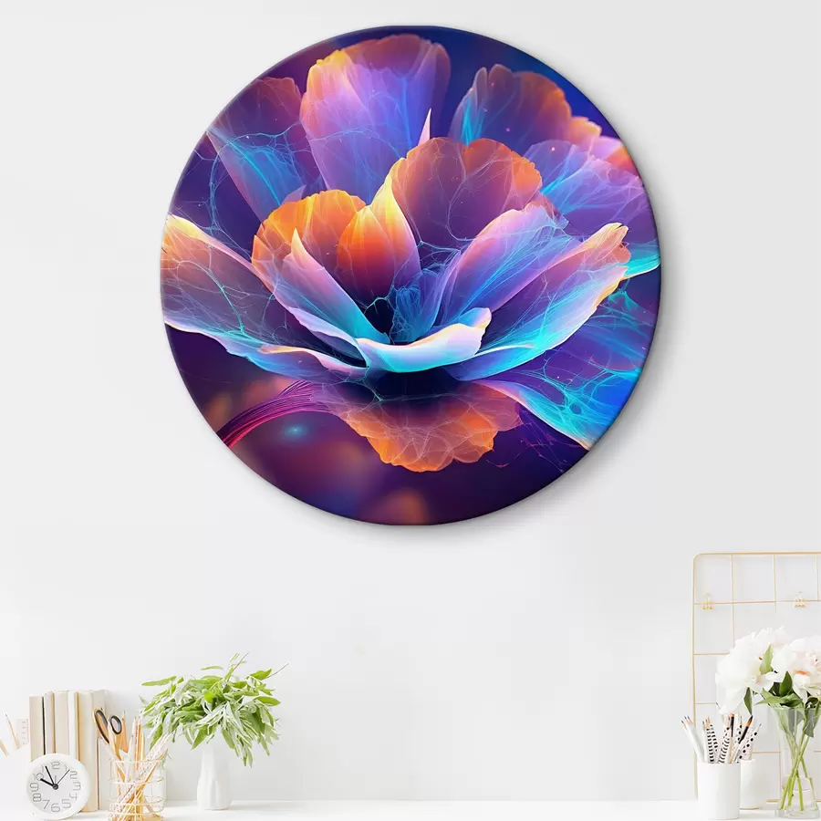 murales de pared marco luminoso de neón con flores r35334