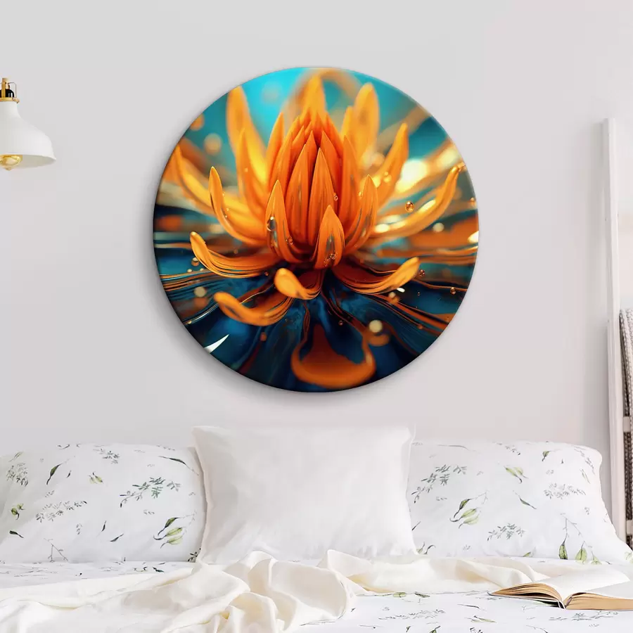 murales de pared Primer plano de un pétalo de loto amarillo r35337