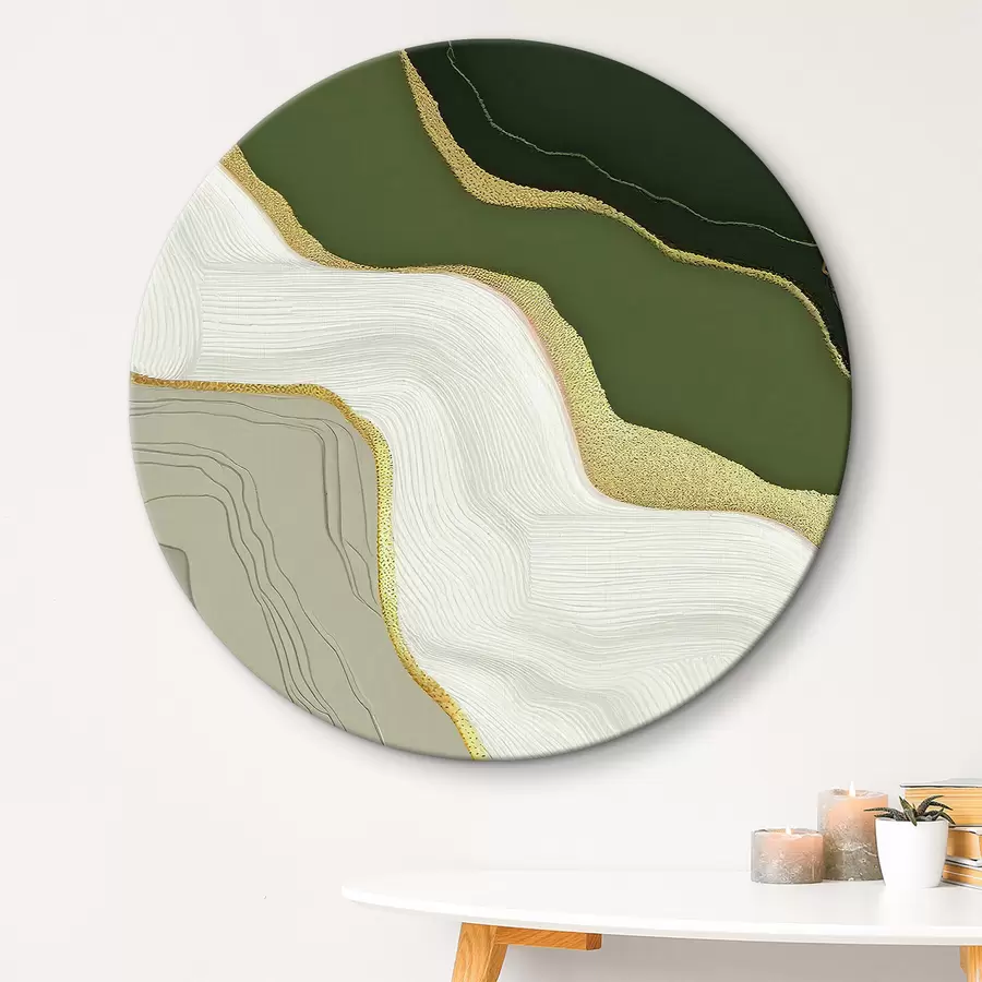 murales de pared Un óleo abstracto realizado con pinturas negras, blancas, verdes y grises r35427