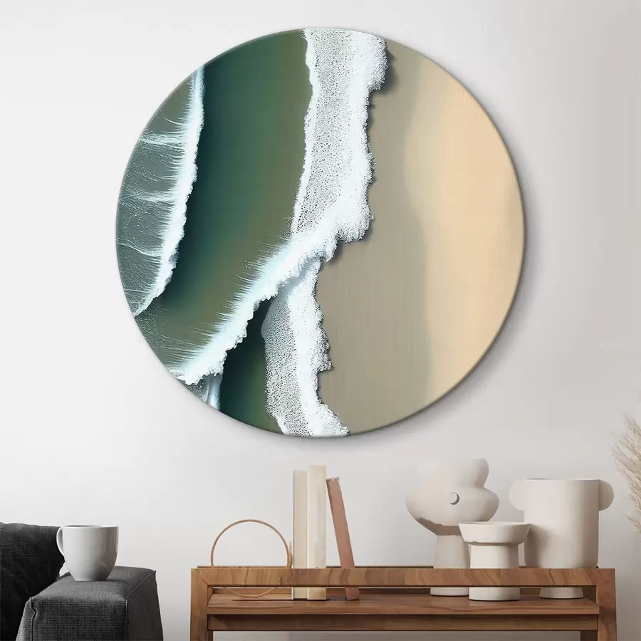 murales de pared Espuma de mar en la orilla arenosa r35434