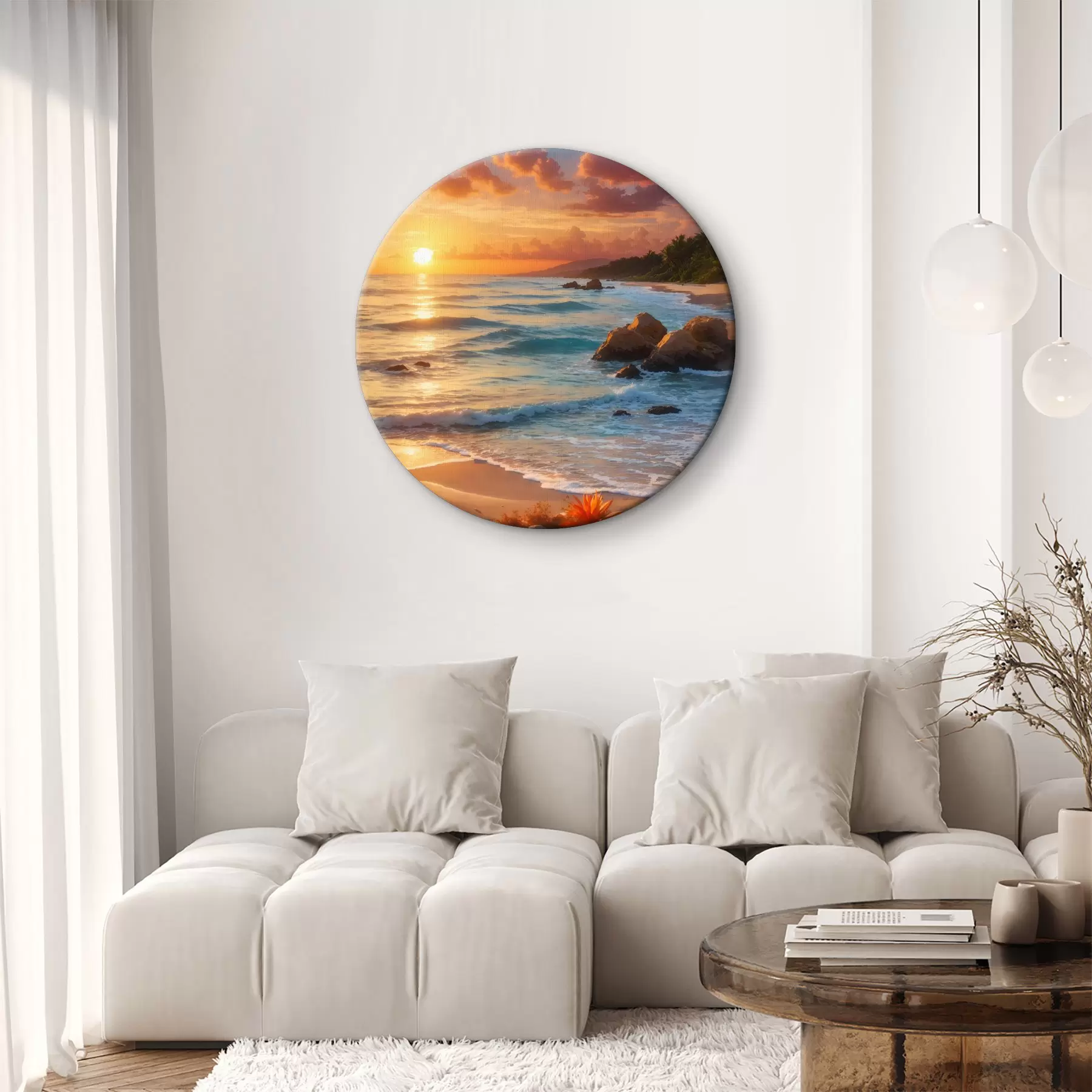 murales de pared Vista del mar desde la orilla arenosa r35647