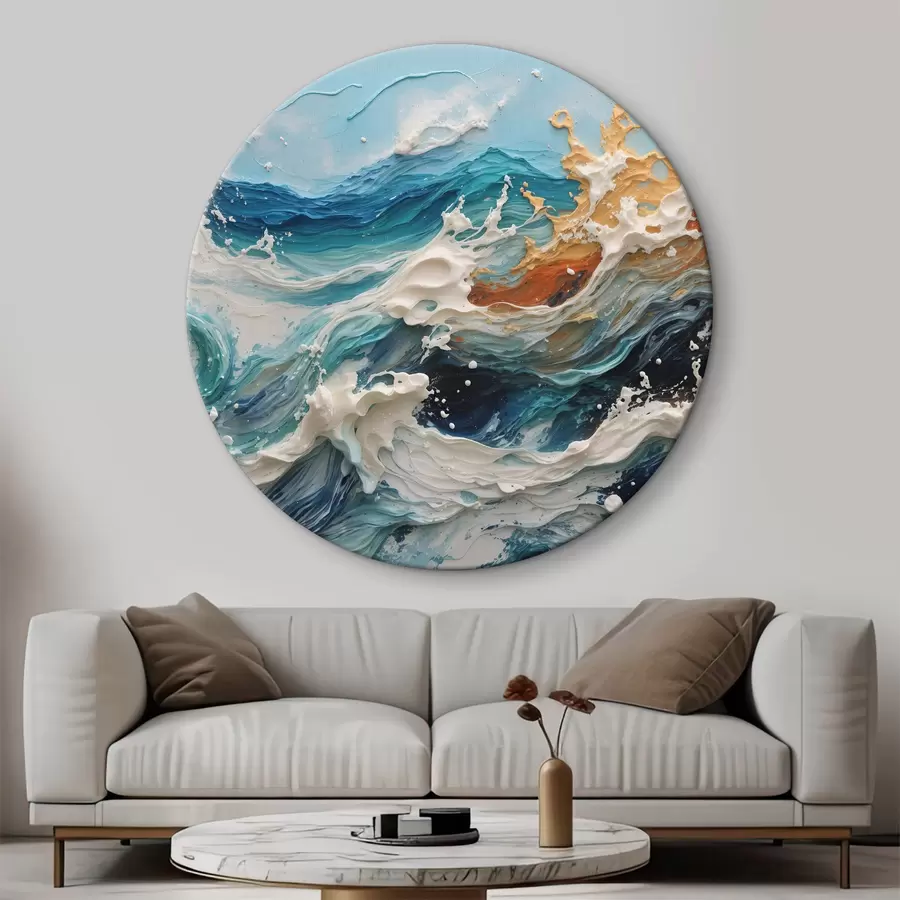 murales de pared Aceite de mar ondulado r35658