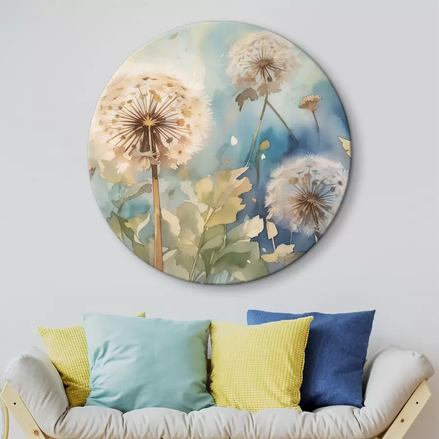 murales de pared Campo de dientes de león acuarela acuarela acuarela acuarela acuarela acuarela acuarela r35839
