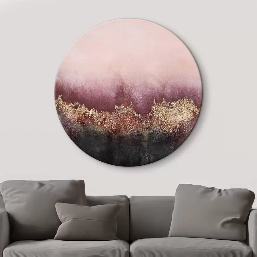 murales de pared Abstracción en burdeos, negro y dorado r35848