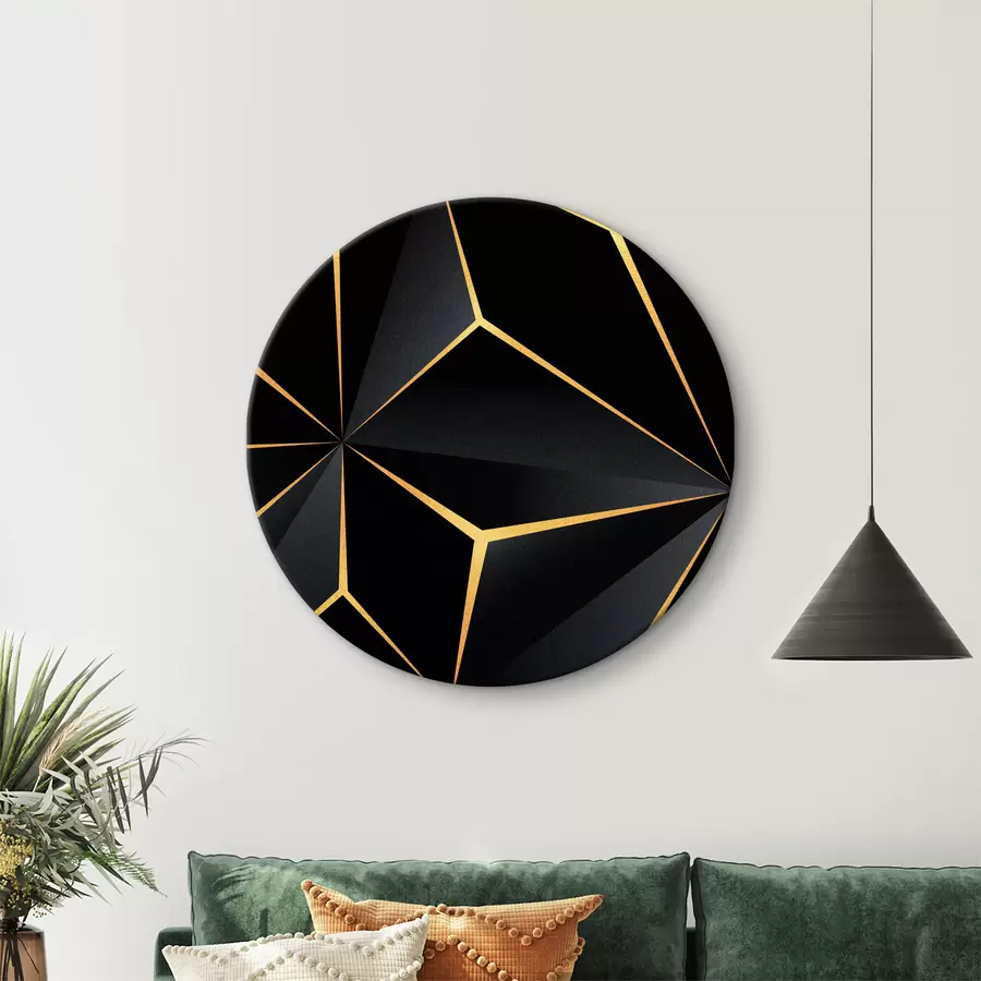 murales de pared Geometría negra con dorado r35865