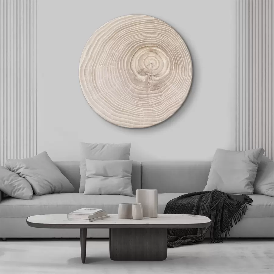 murales de pared Un anillo de madera tallada en tonos delicados r36005