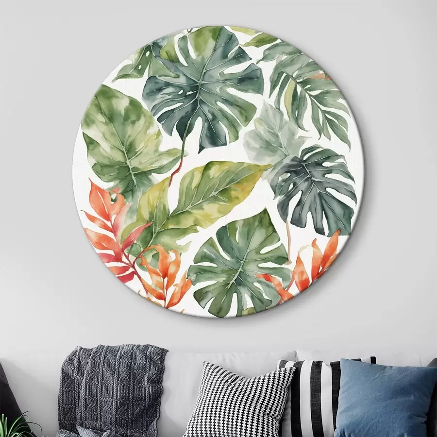 murales de pared Hojas tropicales de colores r36131