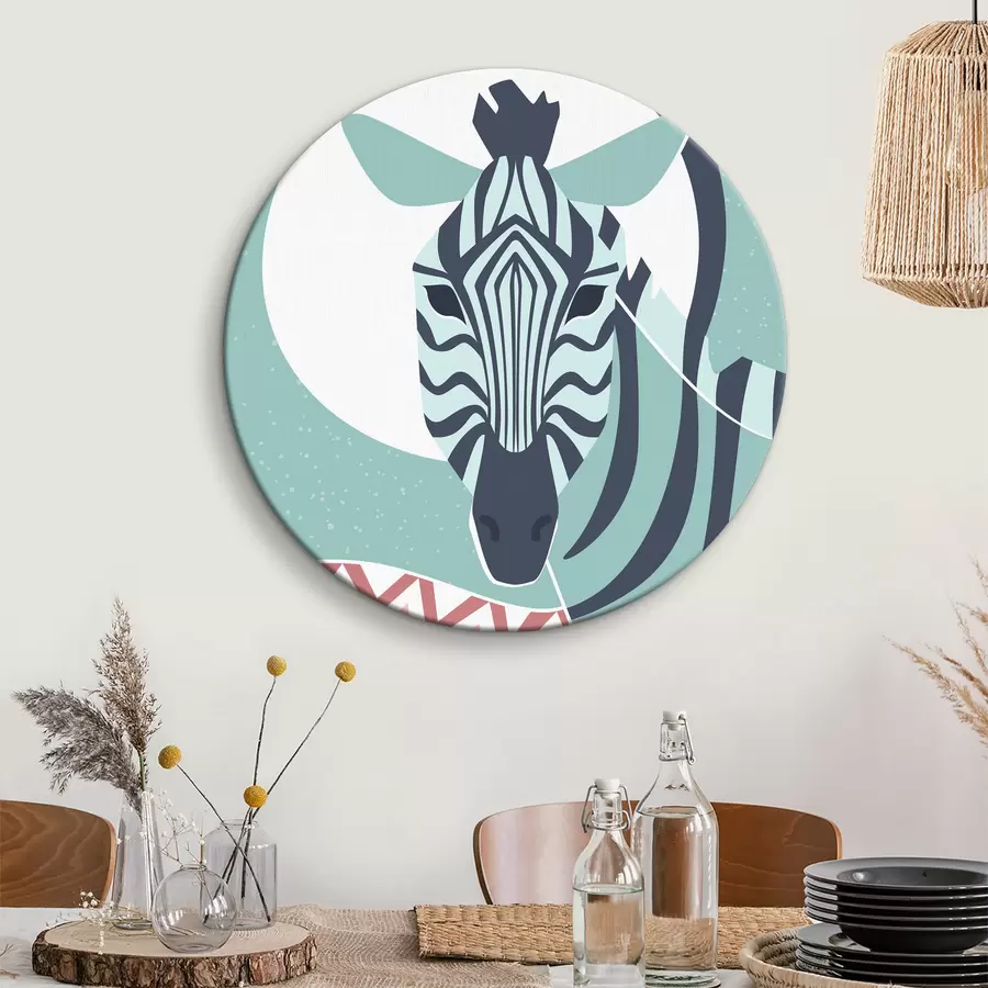 murales de pared Retrato de una cebra en invierno abstracto r36405