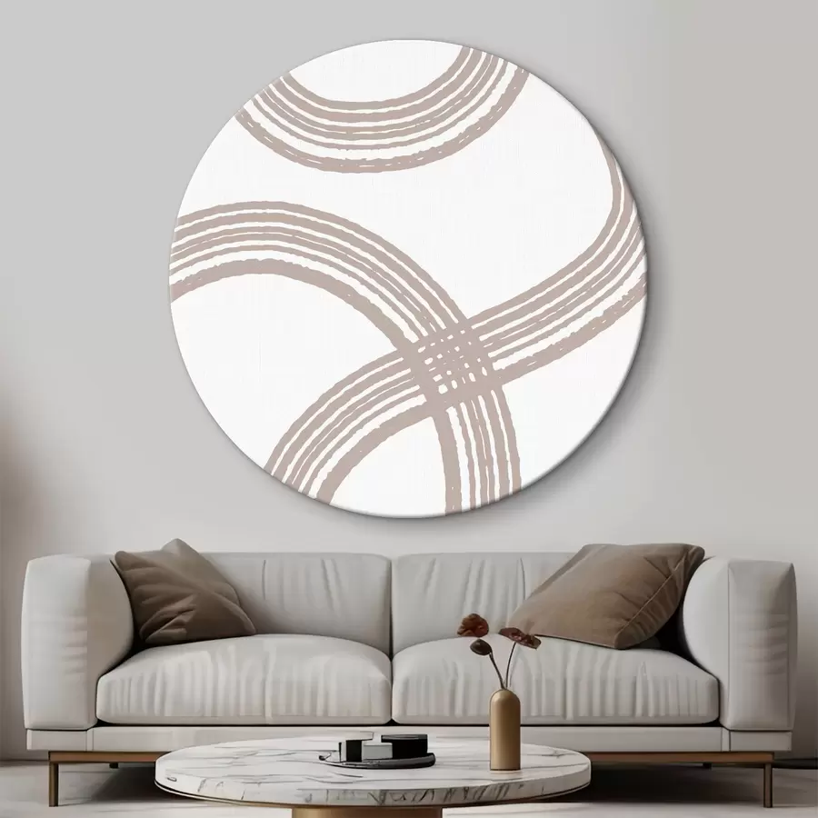 murales de pared Líneas abstractas de color beige se entrelazan con gracia r36410