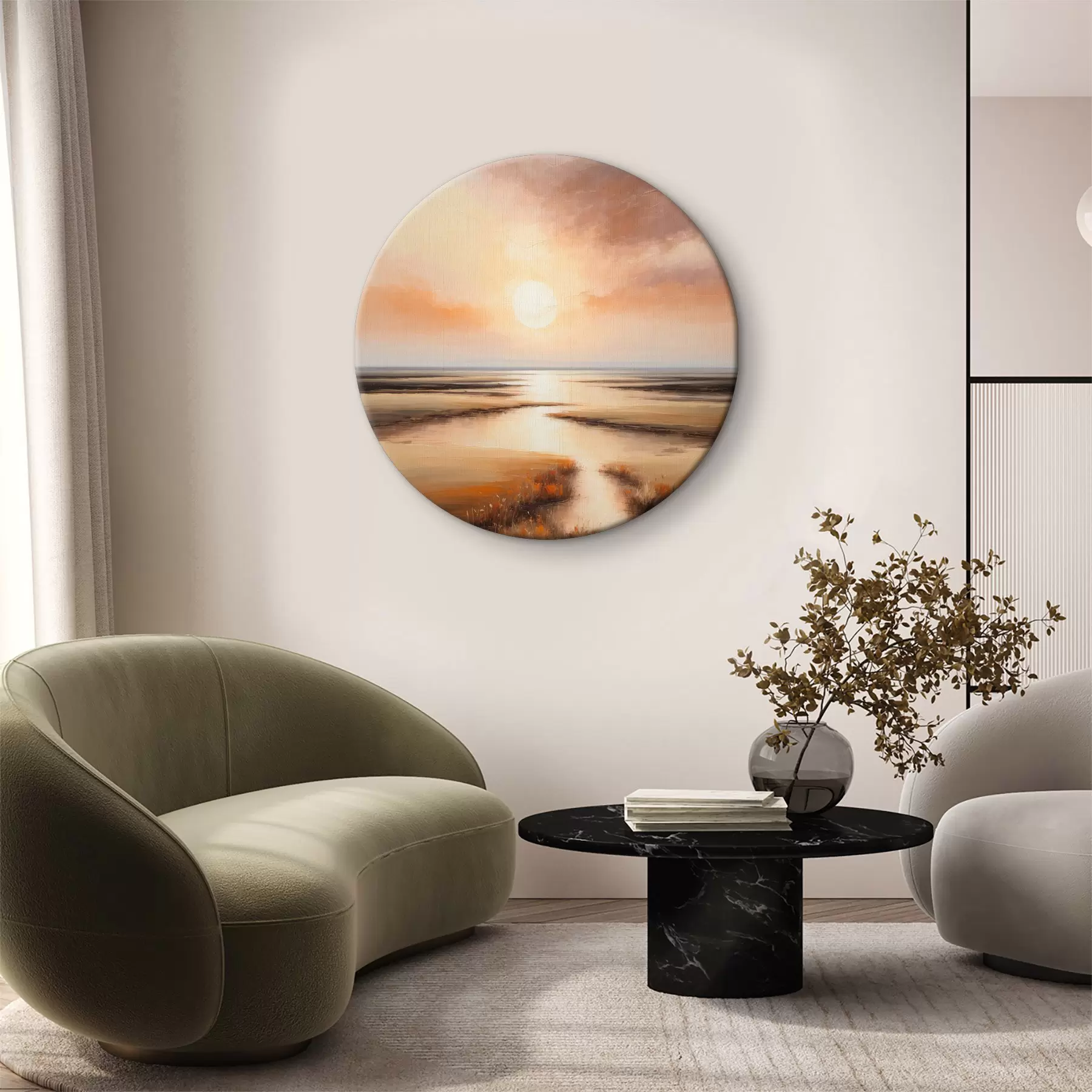 murales de pared Vista del estanque al amanecer r36436