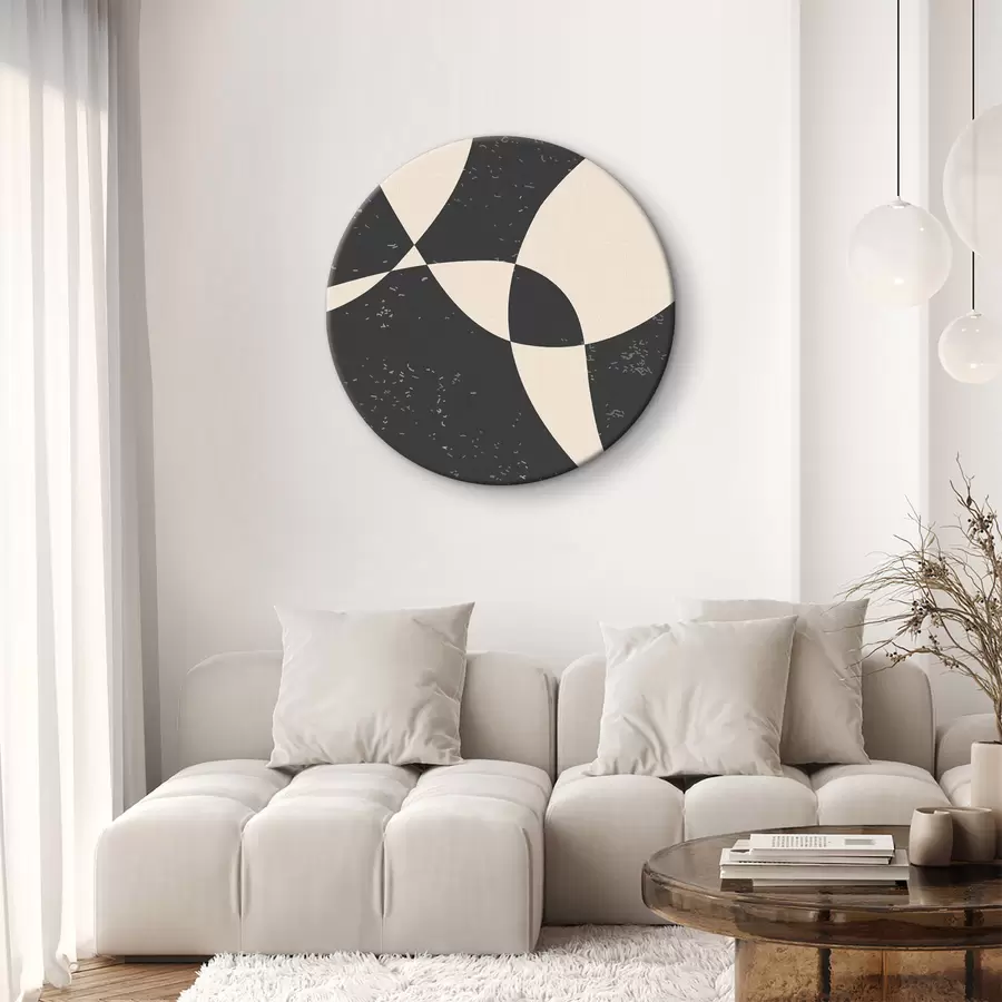 murales de pared Elegante abstracción geométrica en color crema r36456