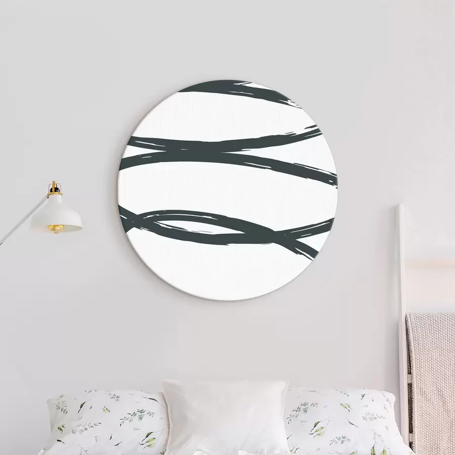 murales de pared Remolinos abstractos en verde monocromático r36462