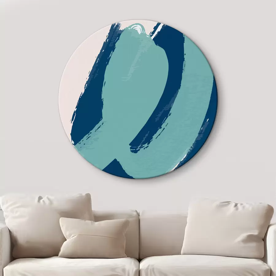 murales de pared Elegantes remolinos en tranquilos tonos azules r36470