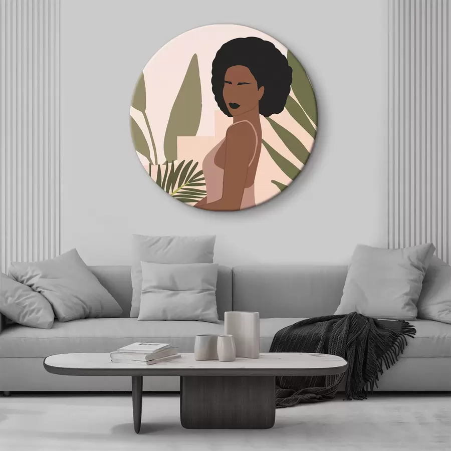 murales de pared Elegancia entre tranquilas hojas tropicales r36492