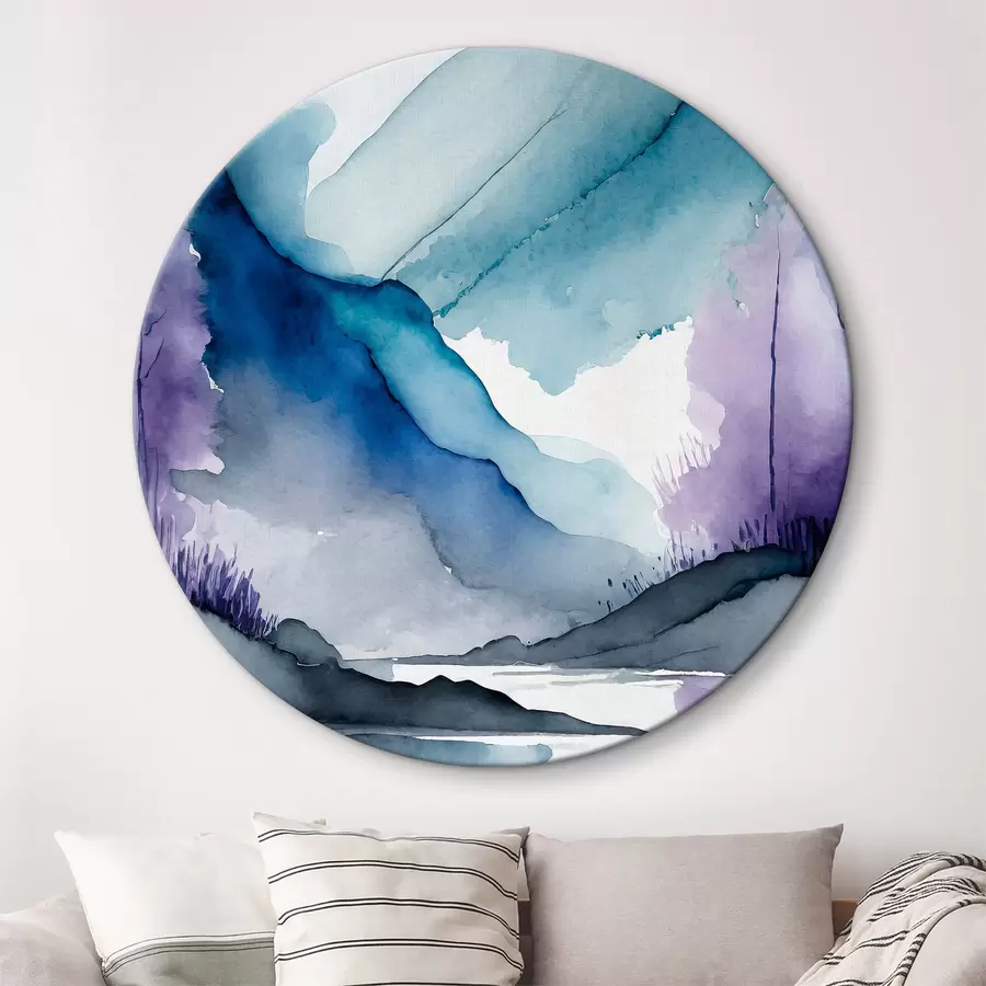 murales de pared Montañas neblinosas y aguas tranquilas r36494