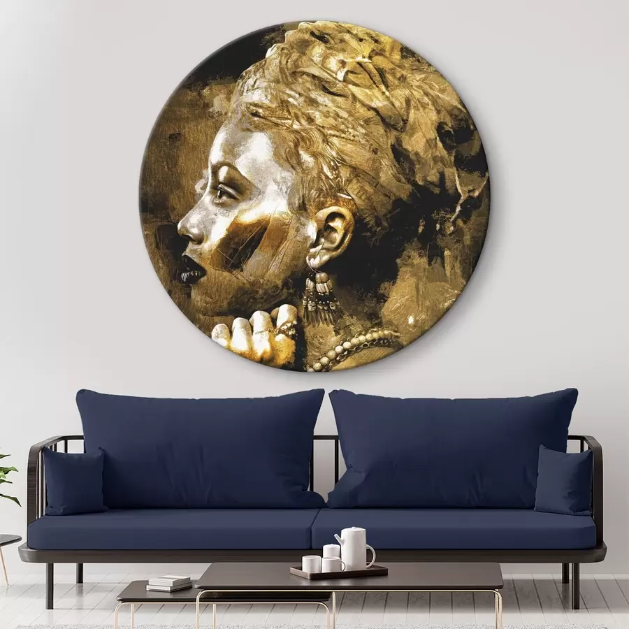 murales de pared Mujer de etnia africana dorada r36530