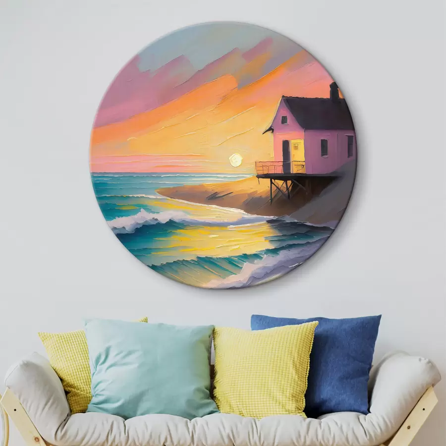 murales de pared Colores del atardecer en un refugio junto al mar r36583