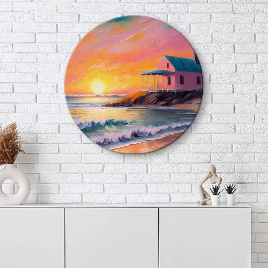 murales de pared Un refugio junto al mar bajo un cielo vibrante r36584