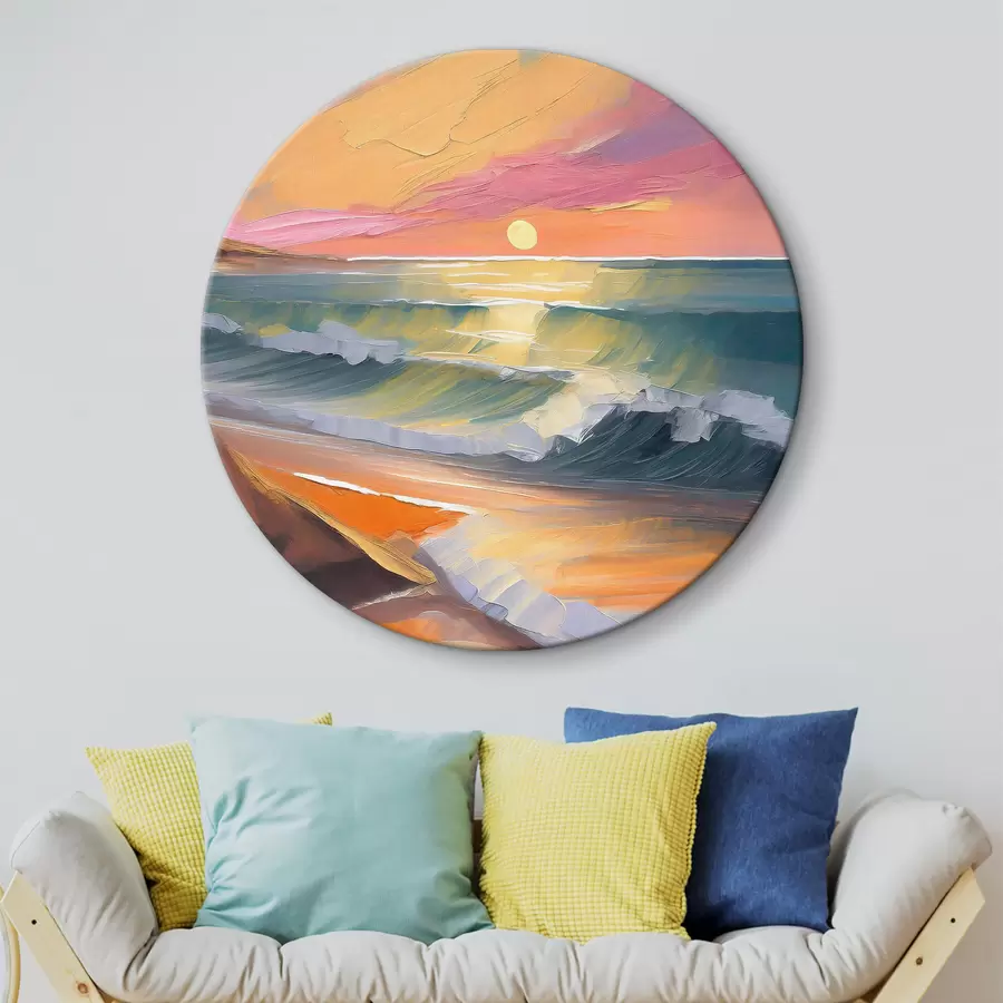 murales de pared Reflejos del atardecer en vívidas pinceladas r36586