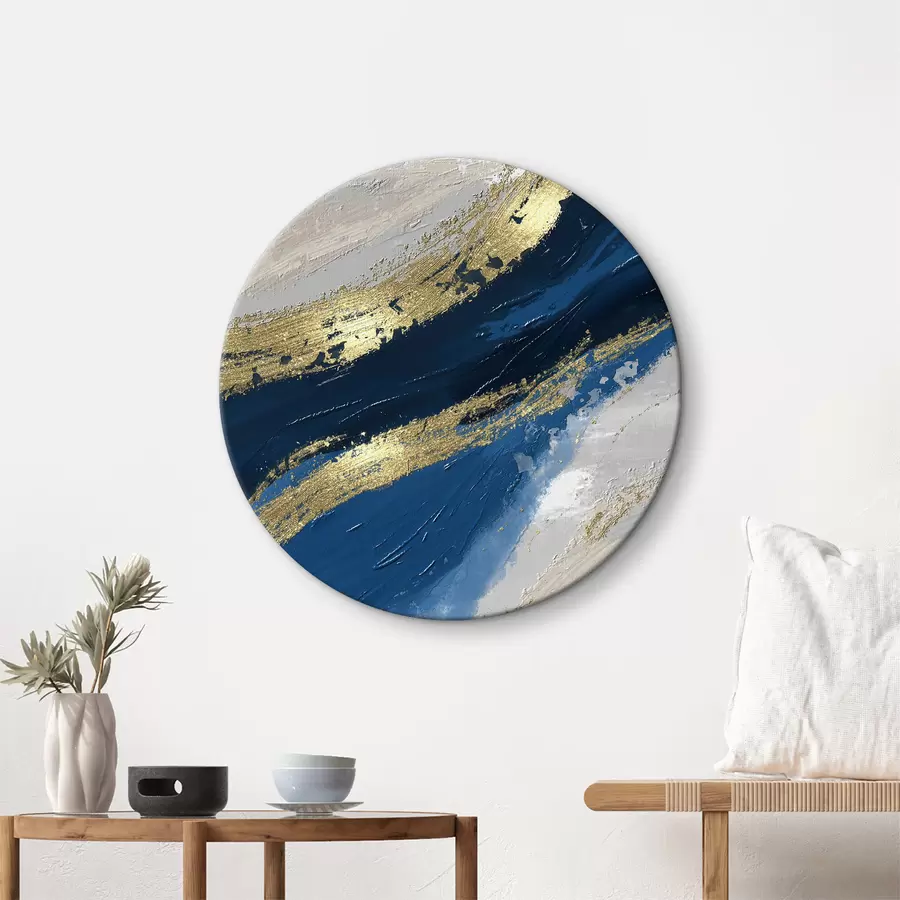 murales de pared Elegantes remolinos en azul y blanco r36606