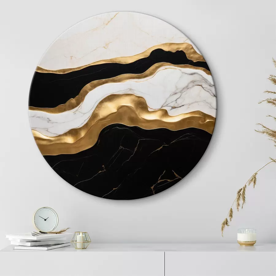 murales de pared Elegantes ondas en capas de mármol r36635