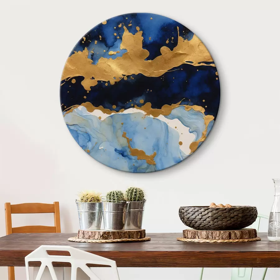 murales de pared El azul noche se combina con ondas metálicas r36641