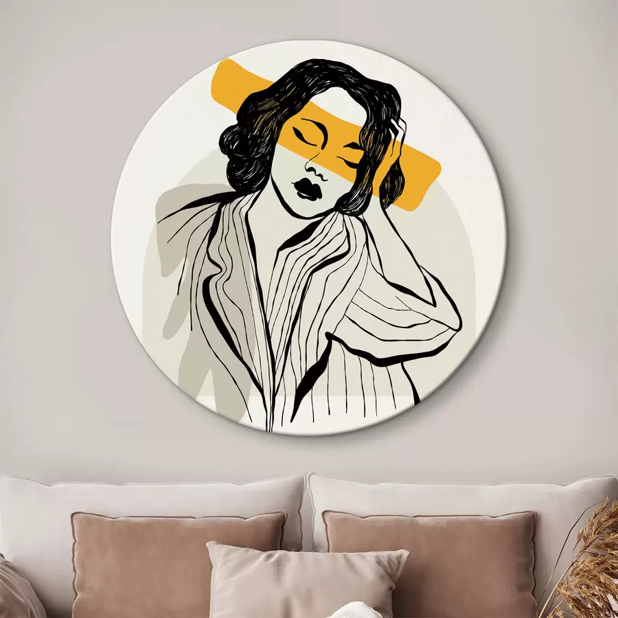 murales de pared Mujer con los ojos cerrados r36649